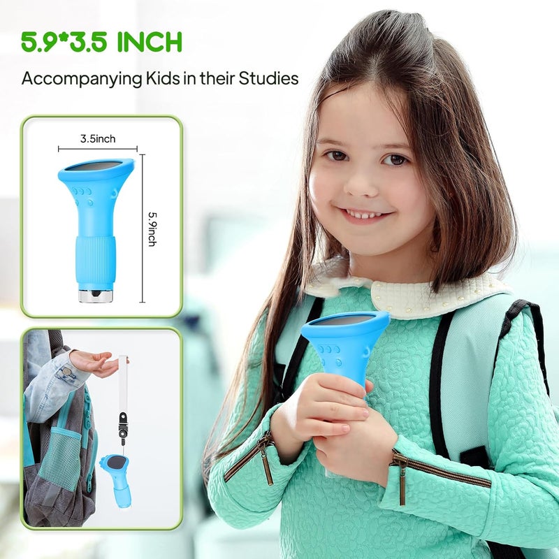 Ashfly Kids Microscope, Pocket Portable Microscope with 2'' Inch Screen - Powerful Handheld Microscopes Bug Magnifier Glass with Light, Ideal Christmas Birthday Gifts for Age 3-12 Boys - Blue - Image 3